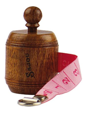 Wooden Tape Measure Pink Ribbon